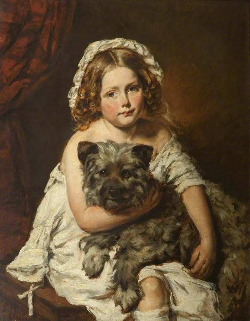 Młoda dziewczyna z psem - Edwin Henry Landseer