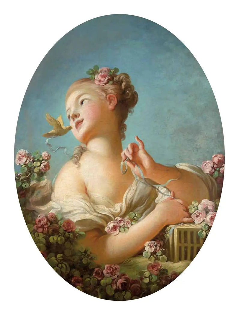 Młoda dziewczyna wypuszczająca ptaka z klatki - Jean-Honoré Fragonard