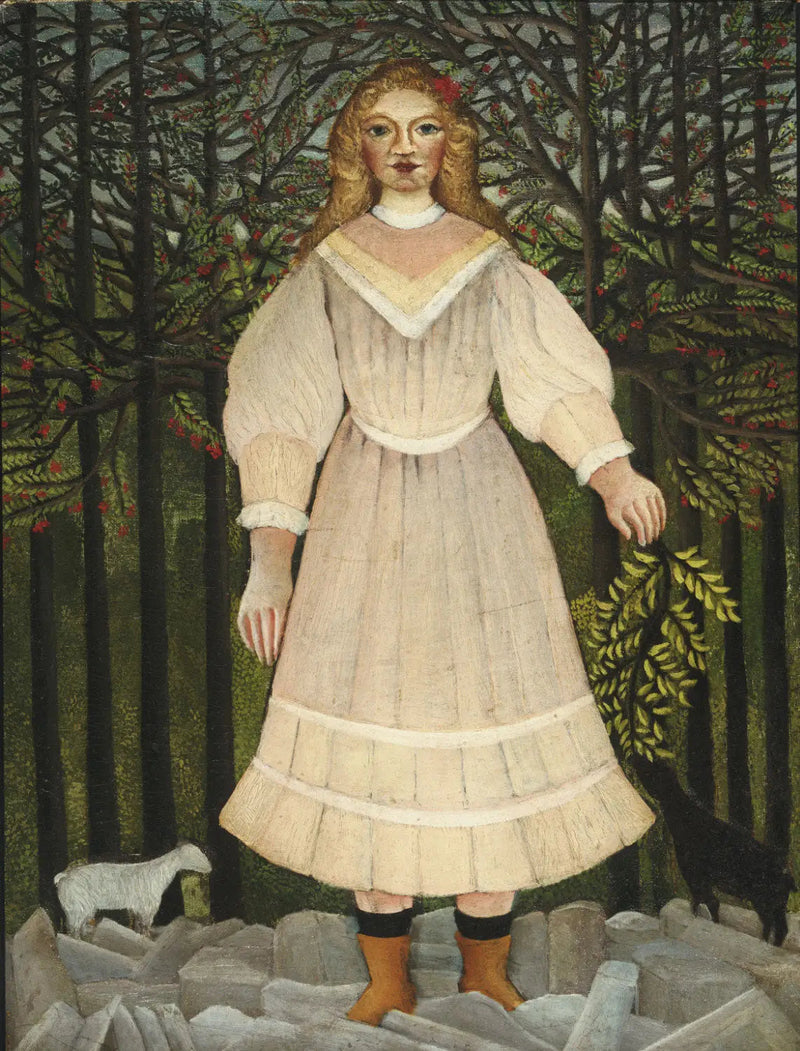 Młoda dziewczyna w różowym - Henri Rousseau