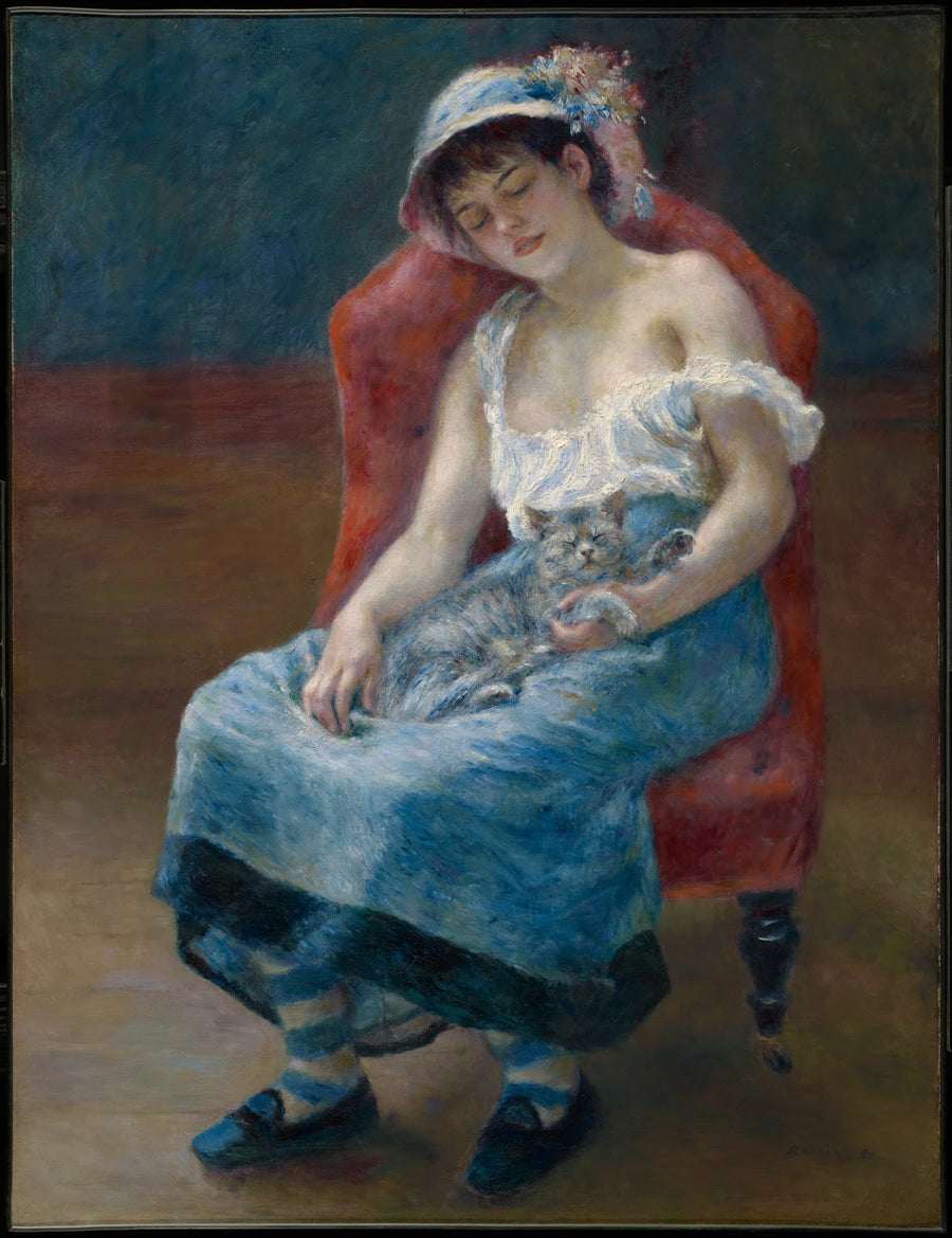 Dziewczyna z kotem - Pierre-Auguste Renoir