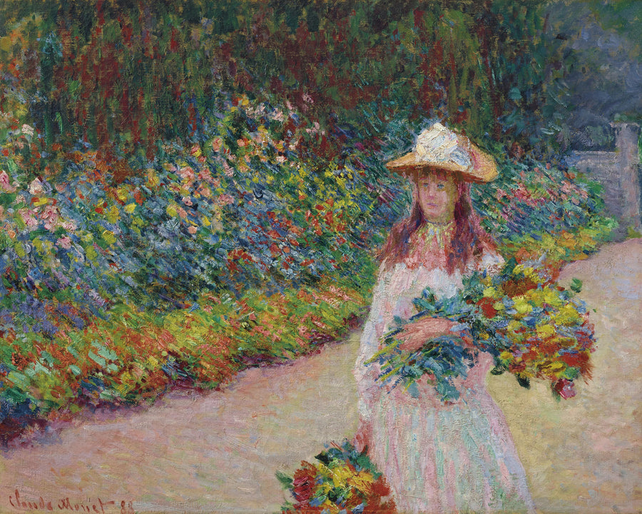 Młoda dziewczyna w ogrodzie Giverny W1207 - Claude Monet