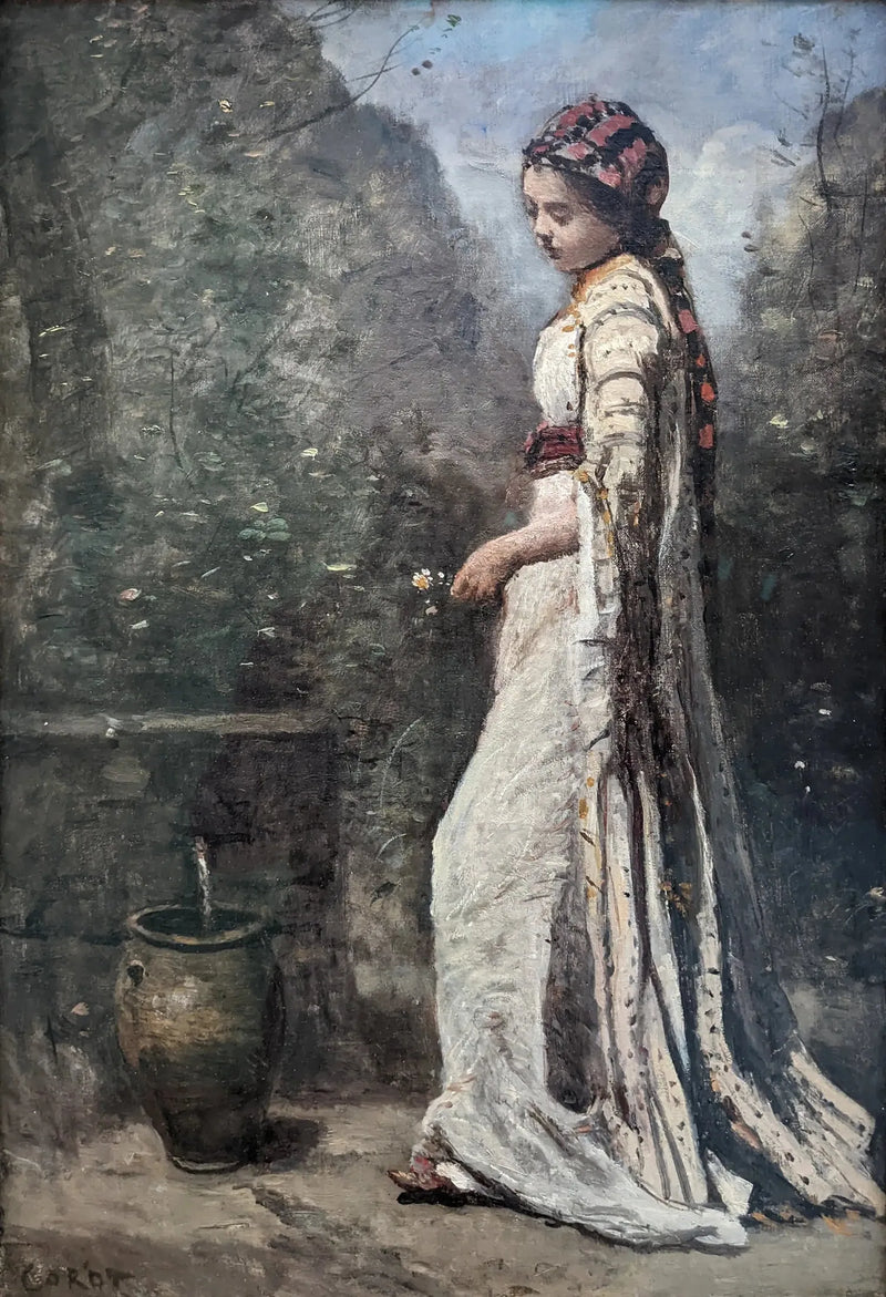 Młoda Grecka dziewczyna przy fontannie - Jean-Baptiste Camille Corot