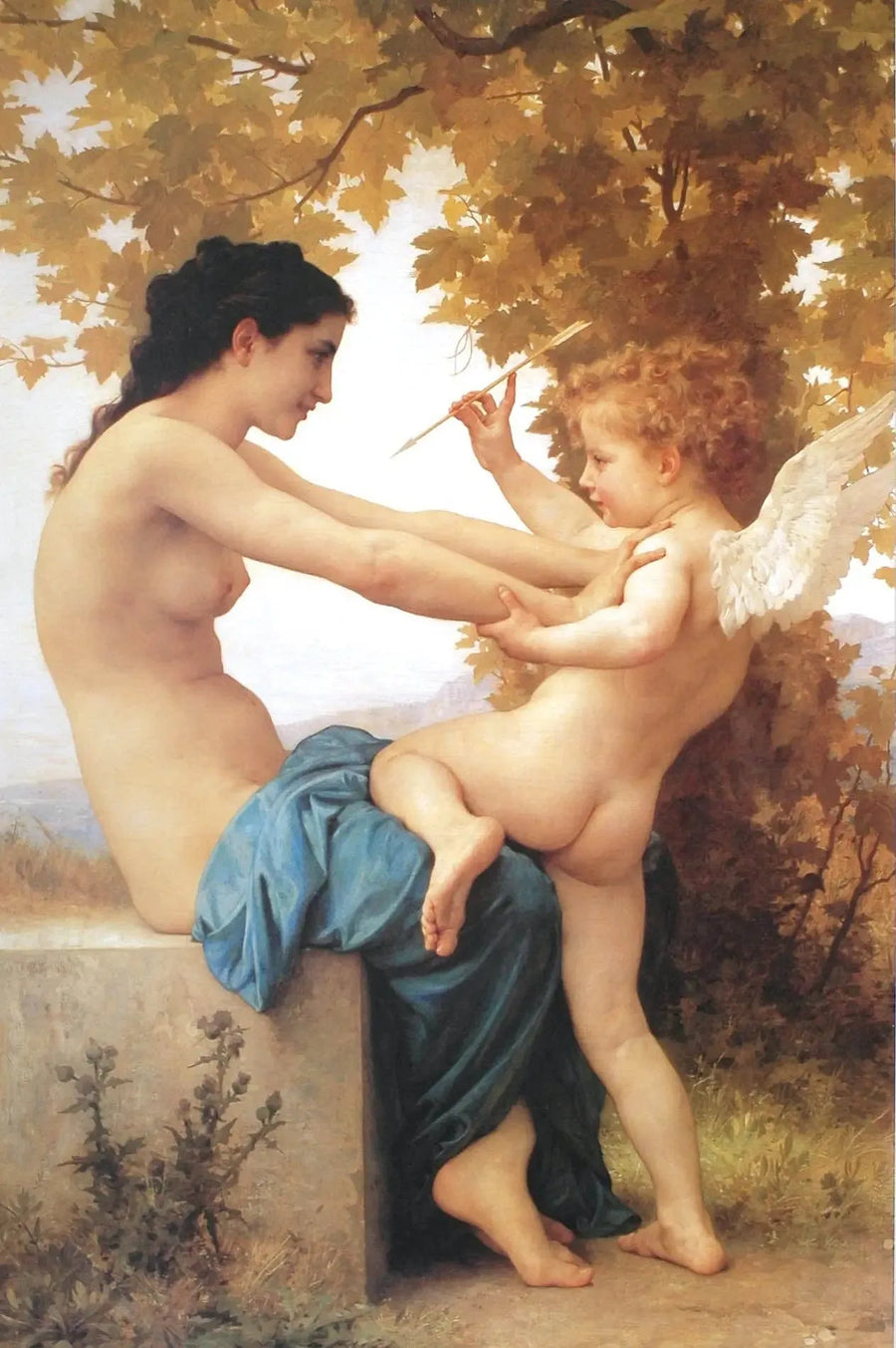 Młoda dziewczyna broniąca się przed Miłością - Bouguereau