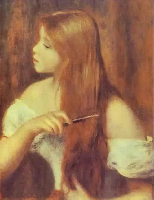 Młoda dziewczyna czesząca włosy - Pierre-Auguste Renoir