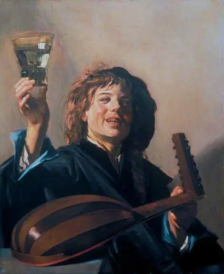 Jeune garçon avec un verre et luth - Frans Hals - Alpha Reproduction