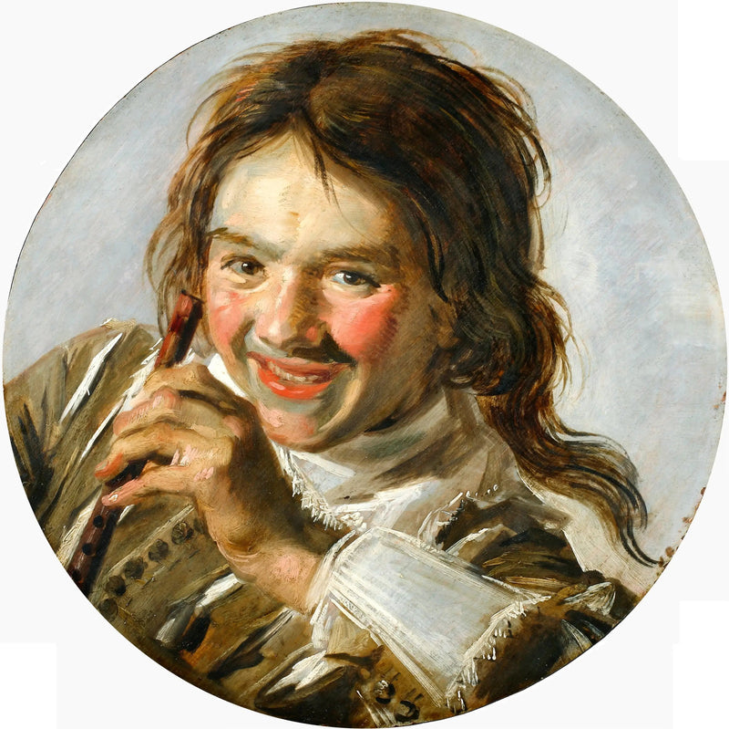 Młody chłopak śmiejący się z fletu - Frans Hals