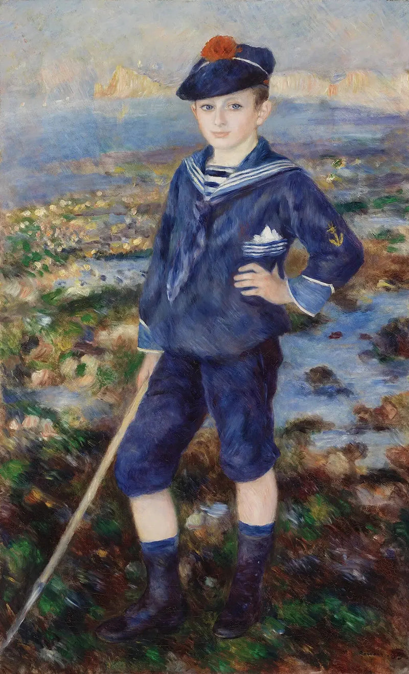 Młody chłopiec na plaży w Yport - Pierre-Auguste Renoir