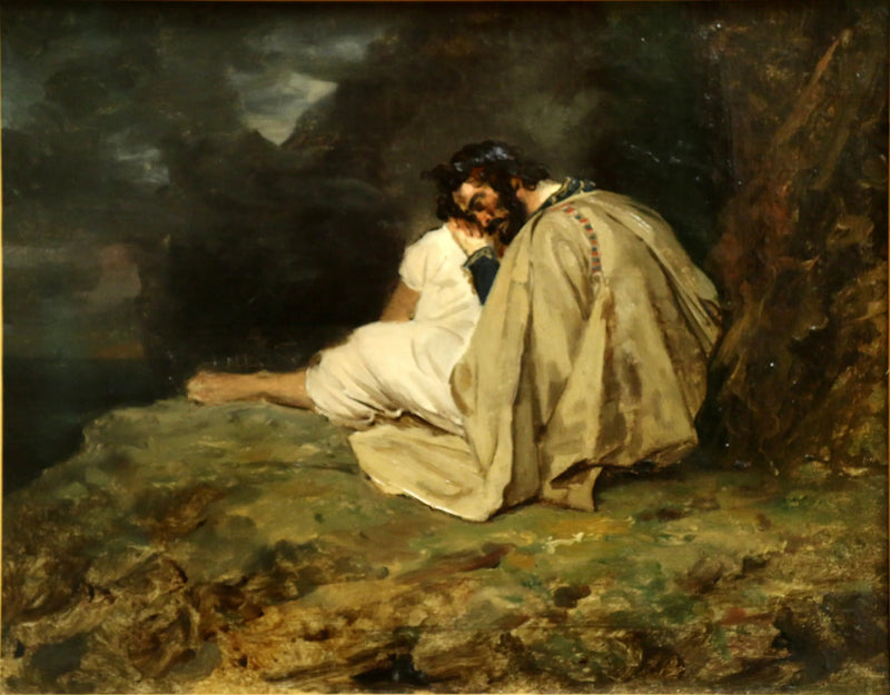 Młody Grek śpiący na głazie nad morzem - Théodore Géricault
