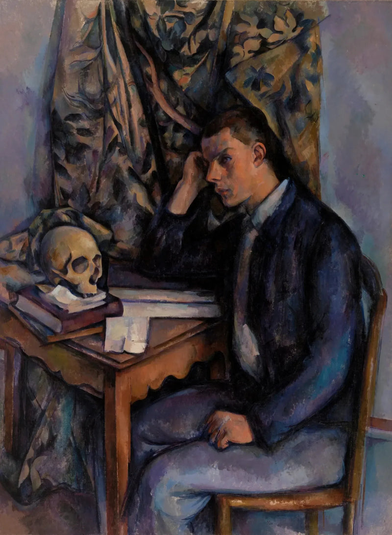Młody mężczyzna z czaszką - Paul Cézanne