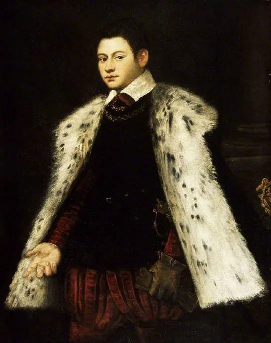 Młody mężczyzna w futrzanej kurtce, 1558 - Jacopo Tintoretto