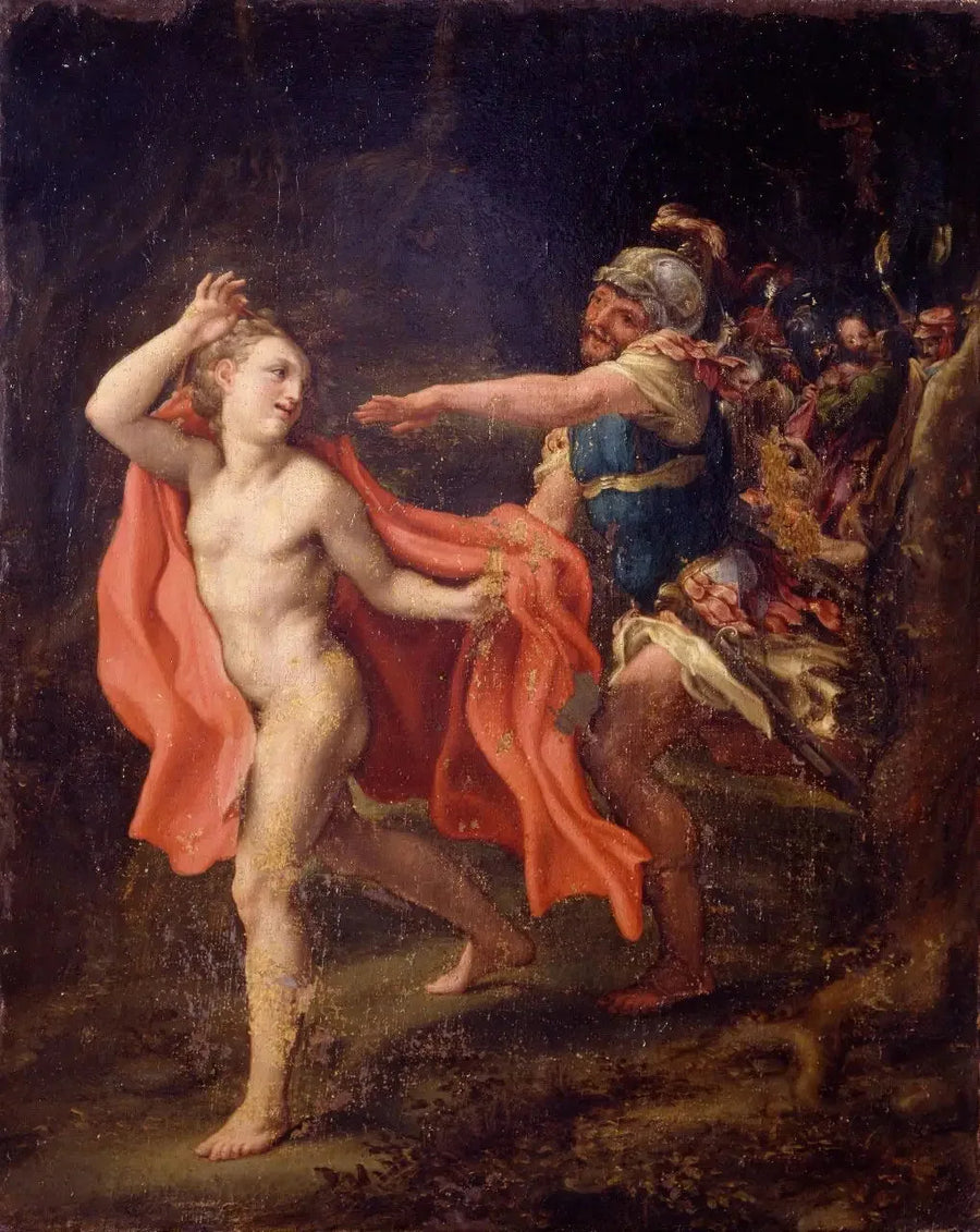 Młody mężczyzna uciekający przed pojmaniem Chrystusa - Antonio da Correggio