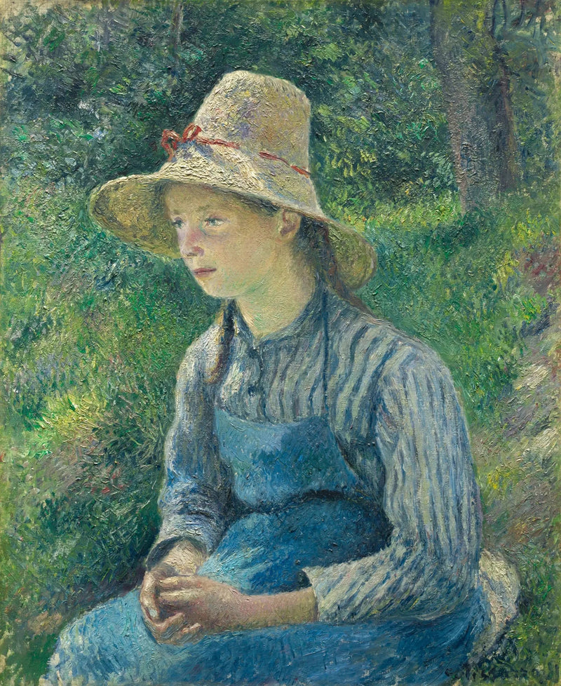 Młoda wieśniaczka w słomkowym kapeluszu - Camille Pissarro