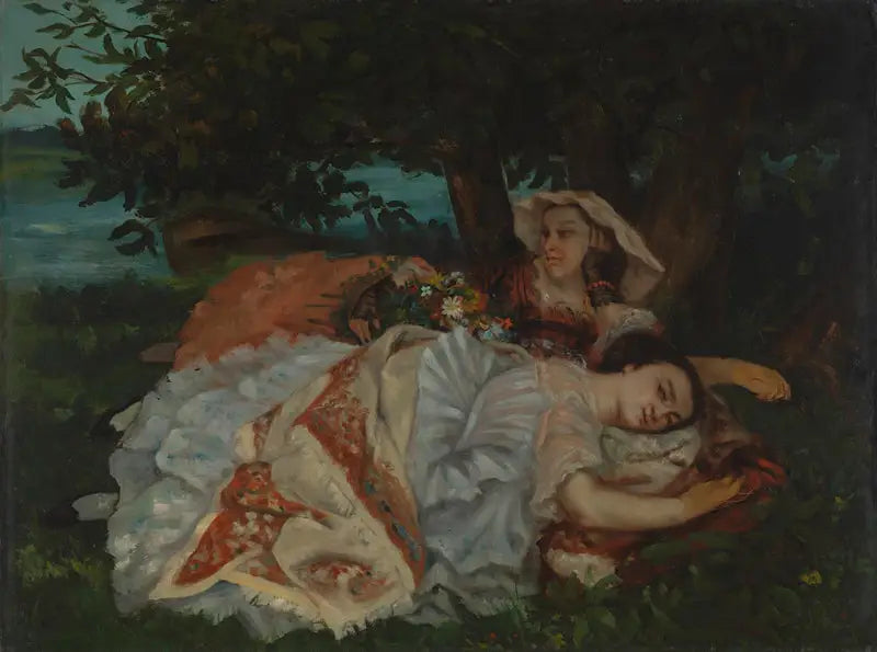 Młode damy nad brzegiem Sekwany - Gustave Courbet