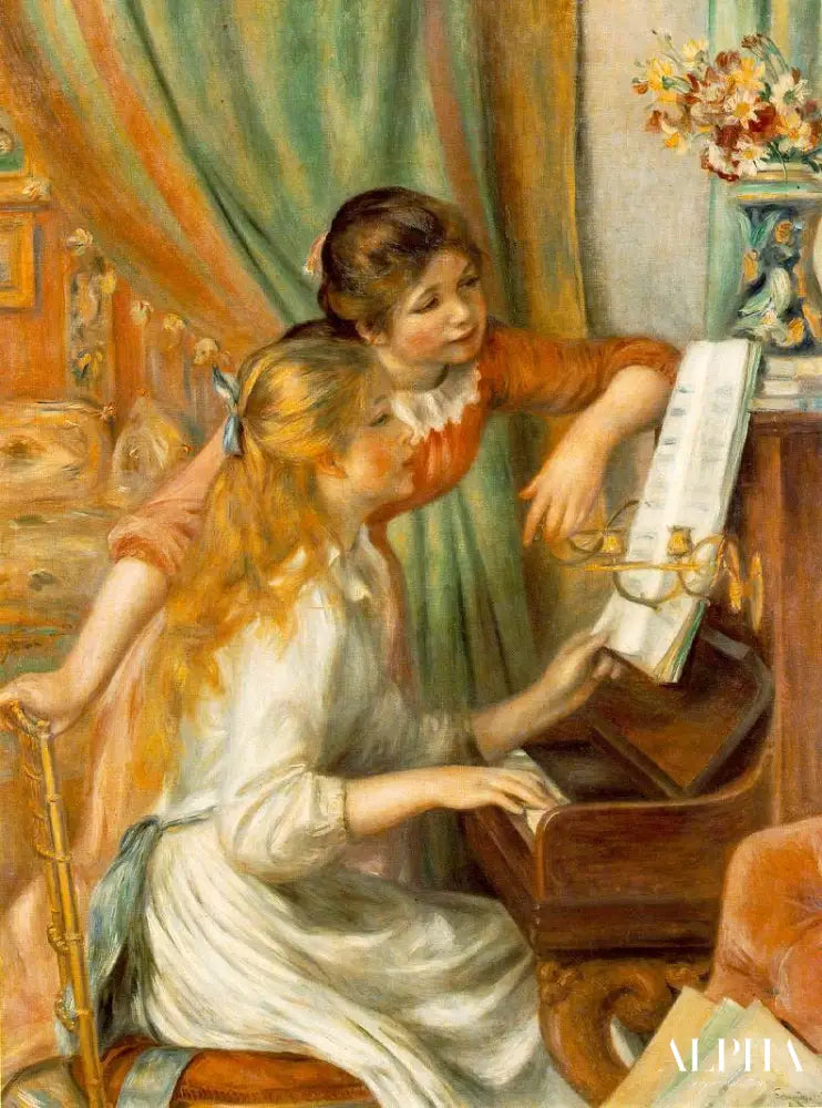 Jeunes filles au piano 1892 - Pierre-Auguste Renoir - Reproductions de tableaux et peintures haut de gamme