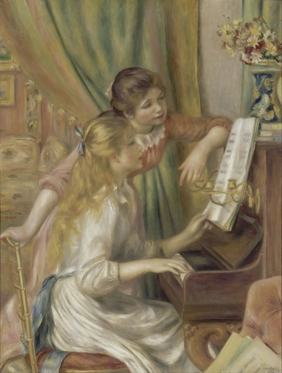 Młode dziewczyny przy fortepianie - Pierre-Auguste Renoir