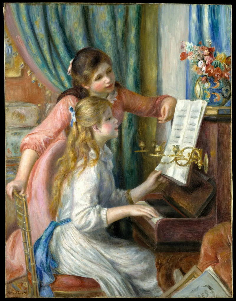 Młode dziewczyny przy fortepianie - Pierre-Auguste Renoir
