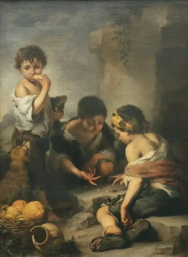 Młodzi chłopcy grający w kości - Bartolomé Esteban Murillo