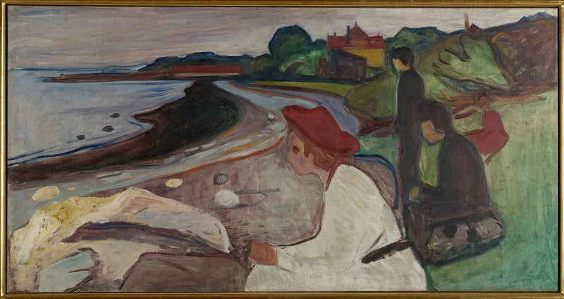Młode osoby na plaży (Frise Linde) - Edvard Munch