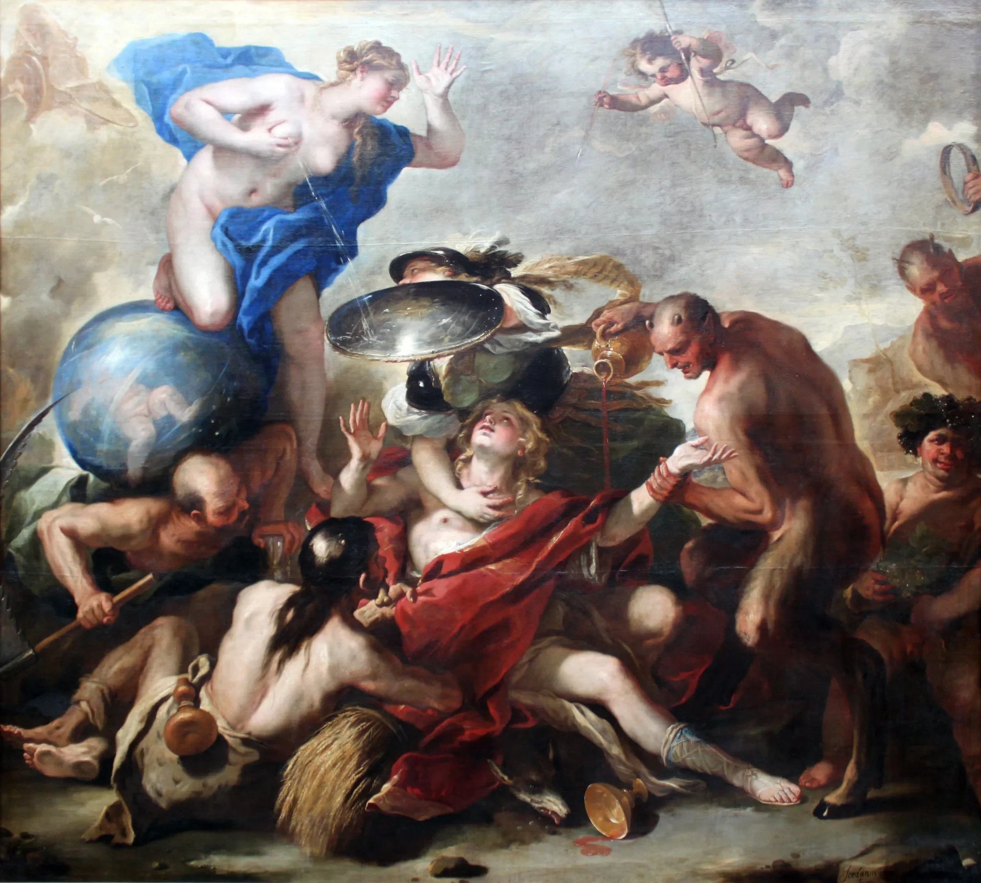Jeunesse tentée par les vices - Luca Giordano image 1 copie de tableau peinte à la main