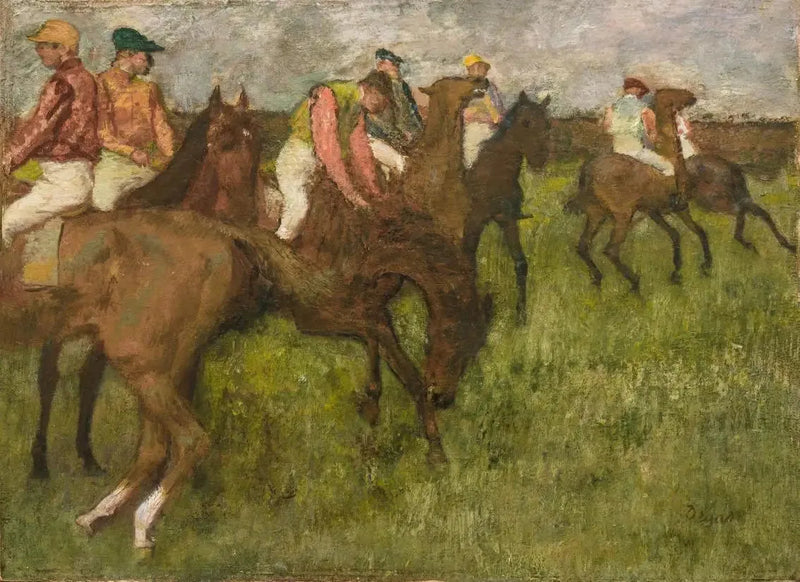 Dżokeje przed wyścigiem - Edgar Degas