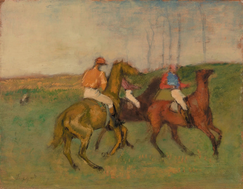 Dżokeje i konie wyścigowe - Edgar Degas