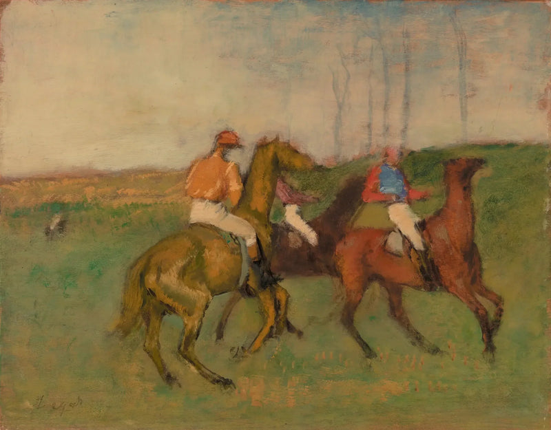 Dżokeje i konie wyścigowe - Edgar Degas