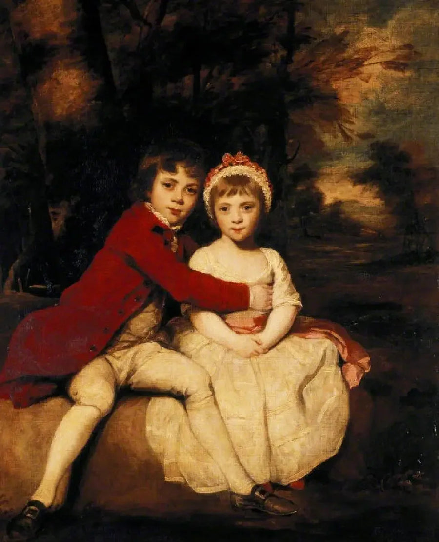 John Parker, przyszły pierwszy hrabia Morley (1772-1840), oraz jego siostra Theresa Parker, przyszła szanowna pani George Villiers (1775-1856), dzieci - Joshua Reynolds