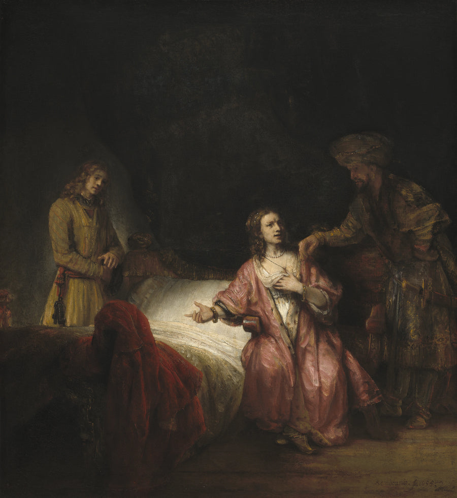 Józef oskarżony przez żonę Potifara - Rembrandt