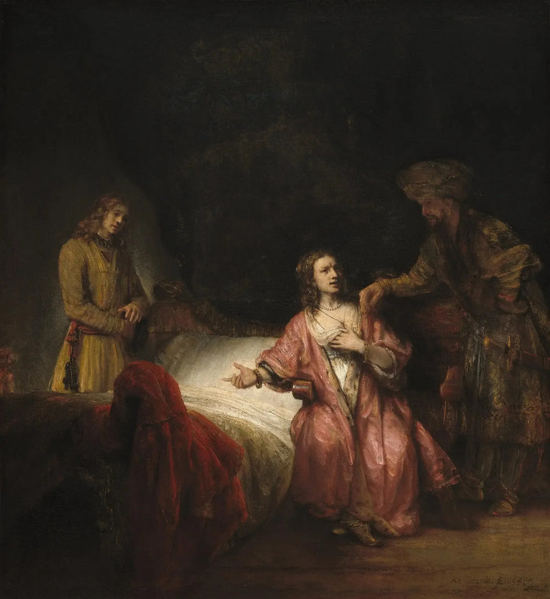 Józef oskarżony przez żonę Potifara - Rembrandt