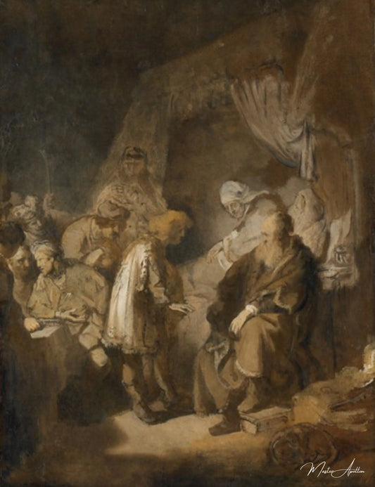 Joseph raconte ses rêves à ses parents et à ses frères - Rembrandt van Rijn - Reproductions de tableaux et peintures haut de gamme