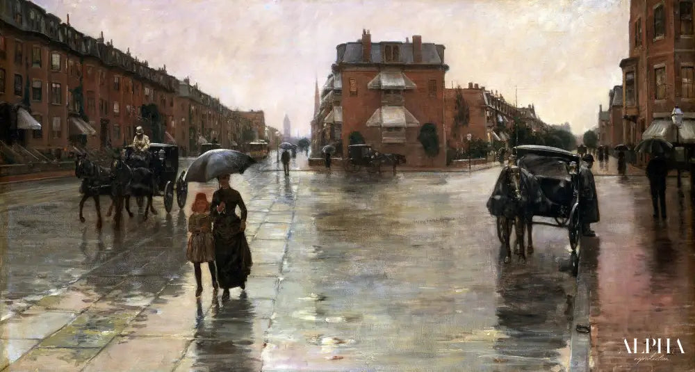 Jour de pluie, Boston - Childe Hassam - Reproductions de tableaux et peintures haut de gamme