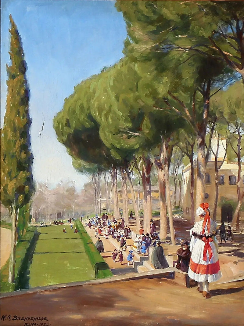 Letni dzień w Villa Borghese w Rzymie - H. A. Brendekilde