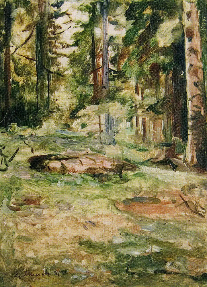 Journée d'été en forêt - Edvard Munch image 1 reproduction d’œuvre d’art à l’huile