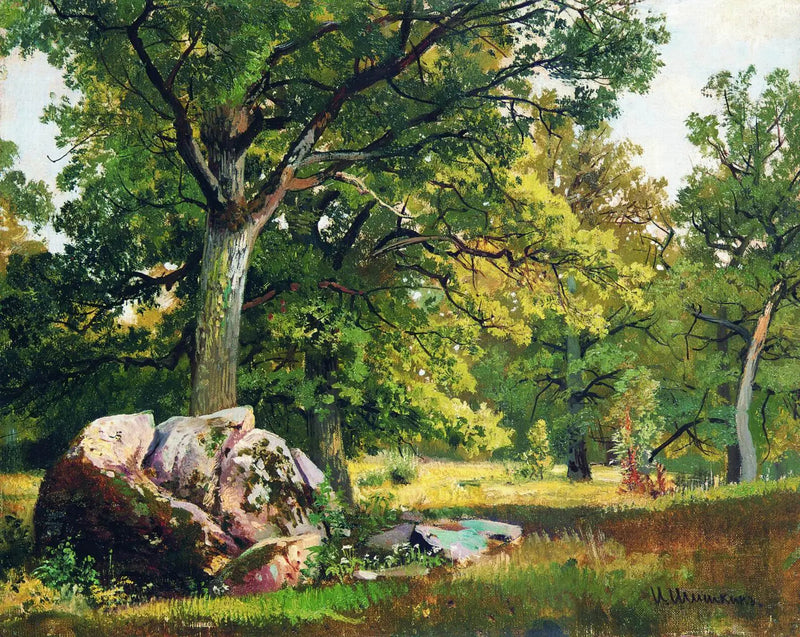 Słoneczny dzień w lesie. Dęby - Ivan Chichkine