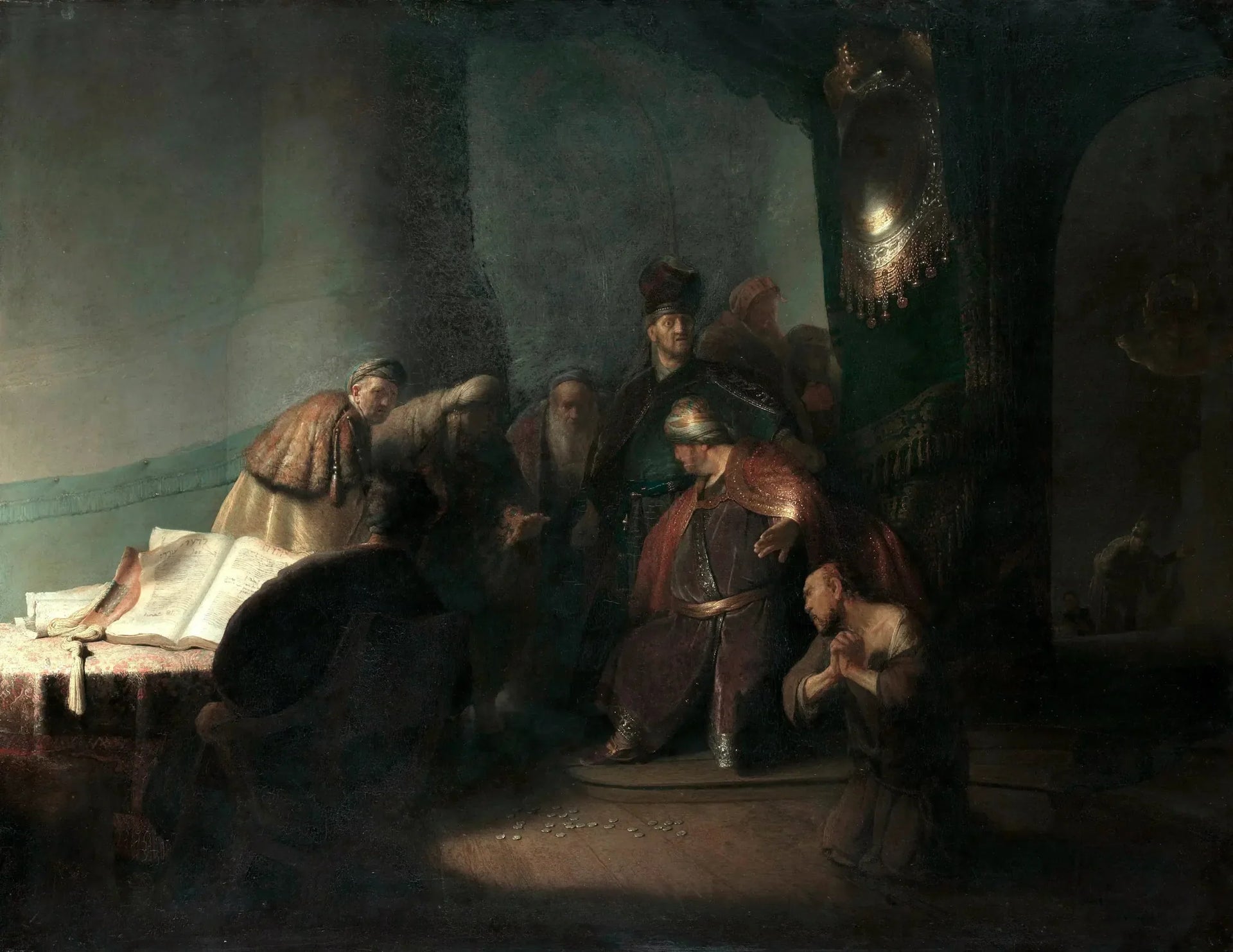 Judas rend les trente deniers - Rembrandt image 1 reproduction d’œuvre d’art à l’huile
