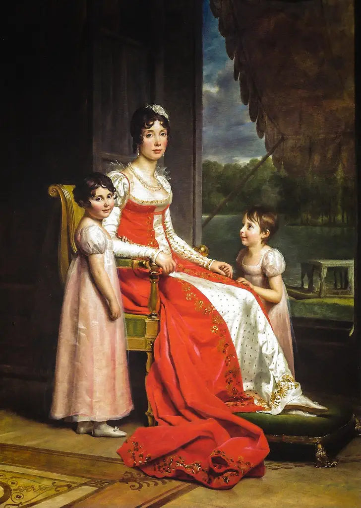 Julie Bonaparte jako królowa Hiszpanii z córkami, Zénaïde i Charlotte - François Gérard