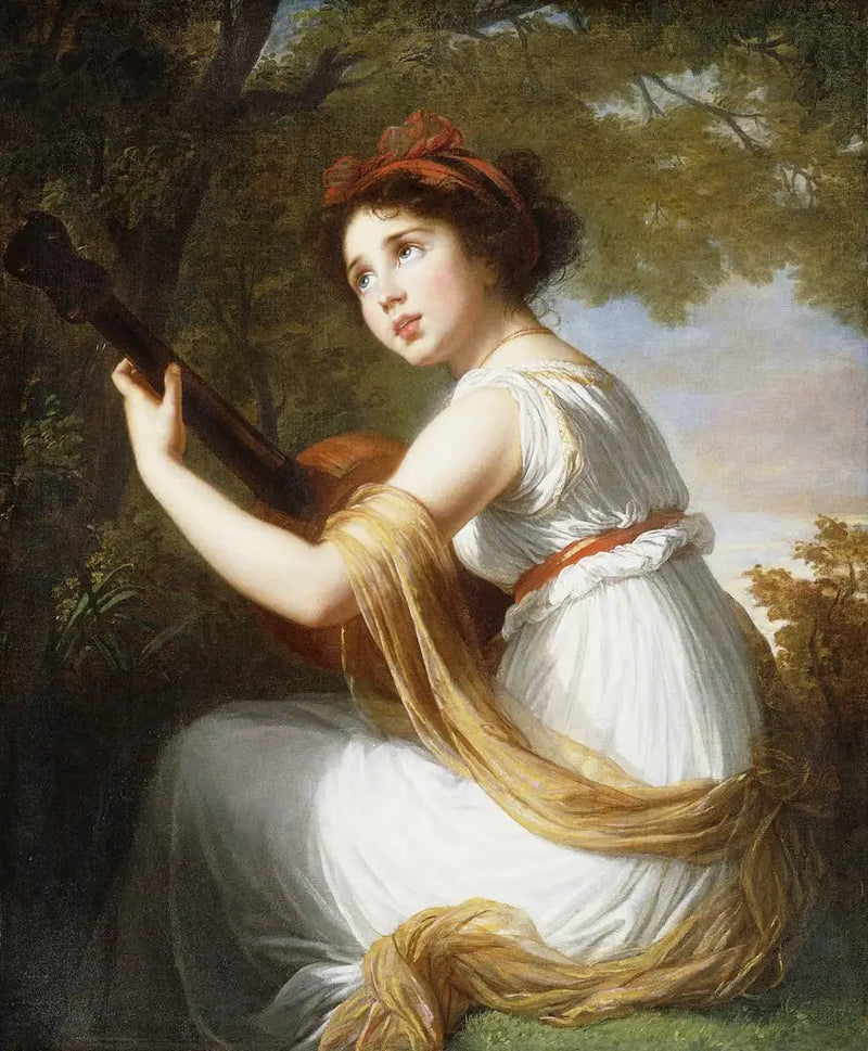 Julie Le Brun gra na gitarze - Élisabeth Vigée Le Brun