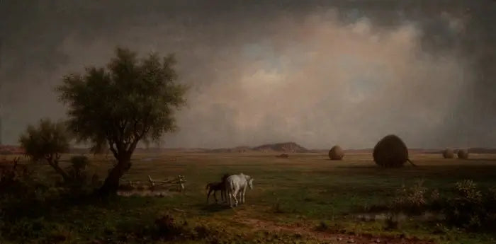 Kobyła i źrebię w bagnie - Martin Johnson Heade