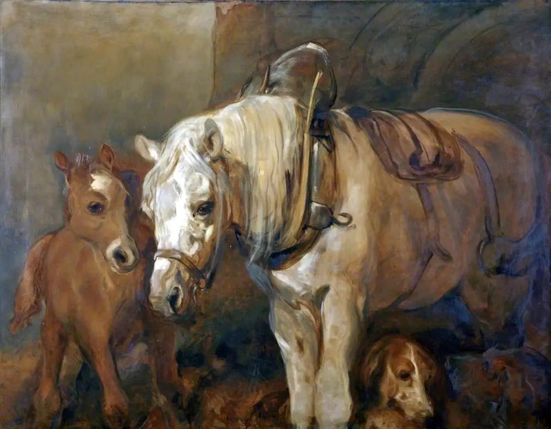  Klacz i źrebię - Edwin Henry Landseer