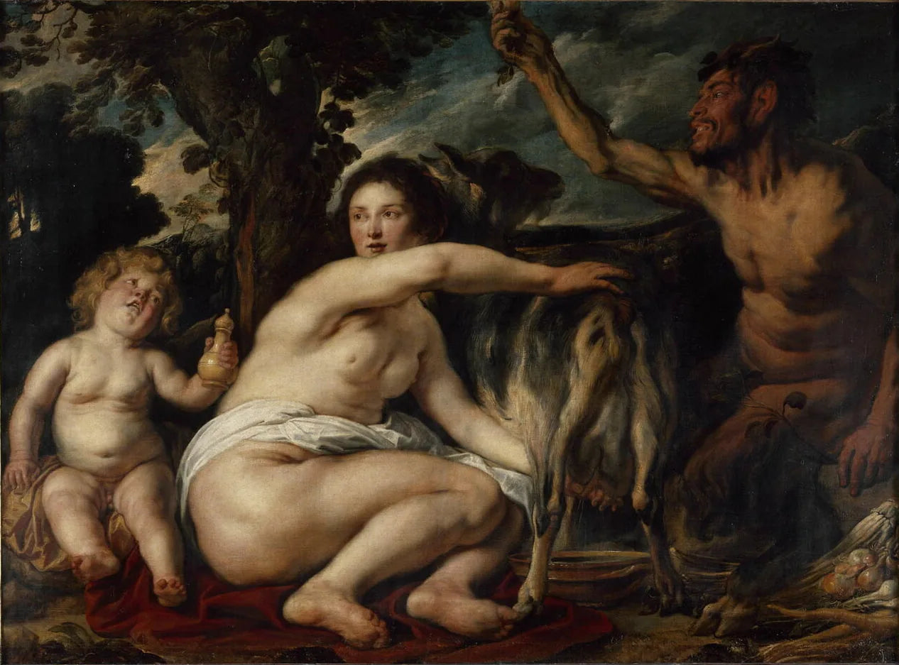 Jupiter enfant nourri par la chèvre Amalthée - Jacob Jordaens image 1 tableau peint à l’huile sur toile