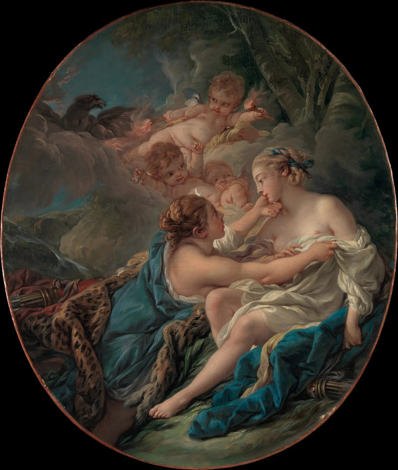 Jowisz, przedstawiony jako Diana i Kalisto - François Boucher