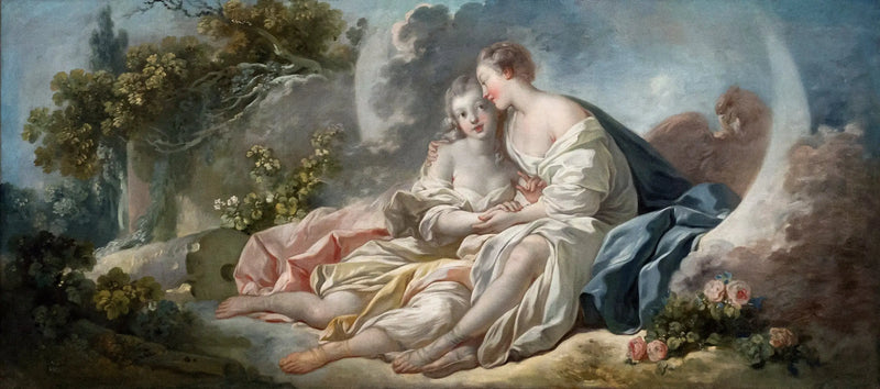Jowisz w postaci Diany, uwodzący Kalisto - Jean-Honoré Fragonard