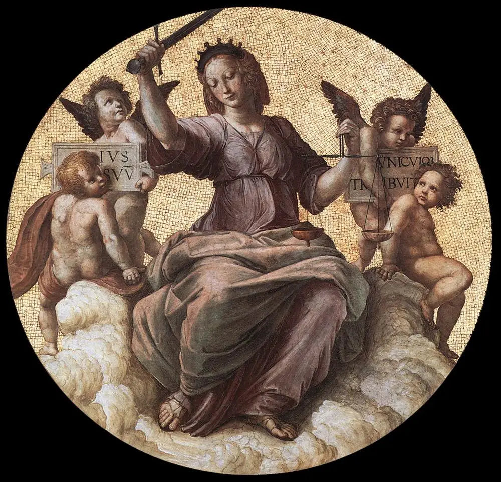 Reproduction du tableau « Justice - Raphaël Sanzio » par Alpha Reproduction en peinture à l’huile