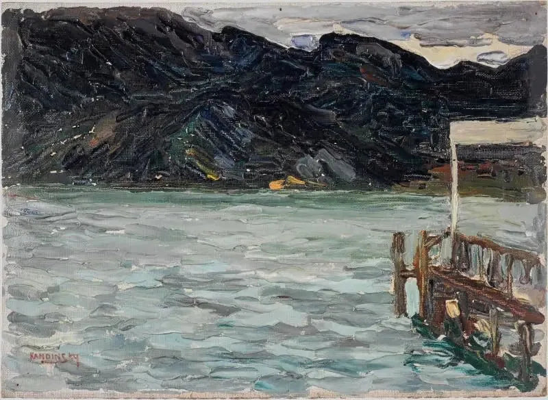 Kochel, jezioro i mostek I - Wasilij Kandinsky