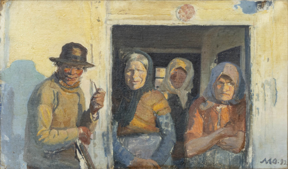 Kristoffer et les femmes à la porte. - Michael Peter Ancher image 1 reproduction réalisée par Alpha Reproduction