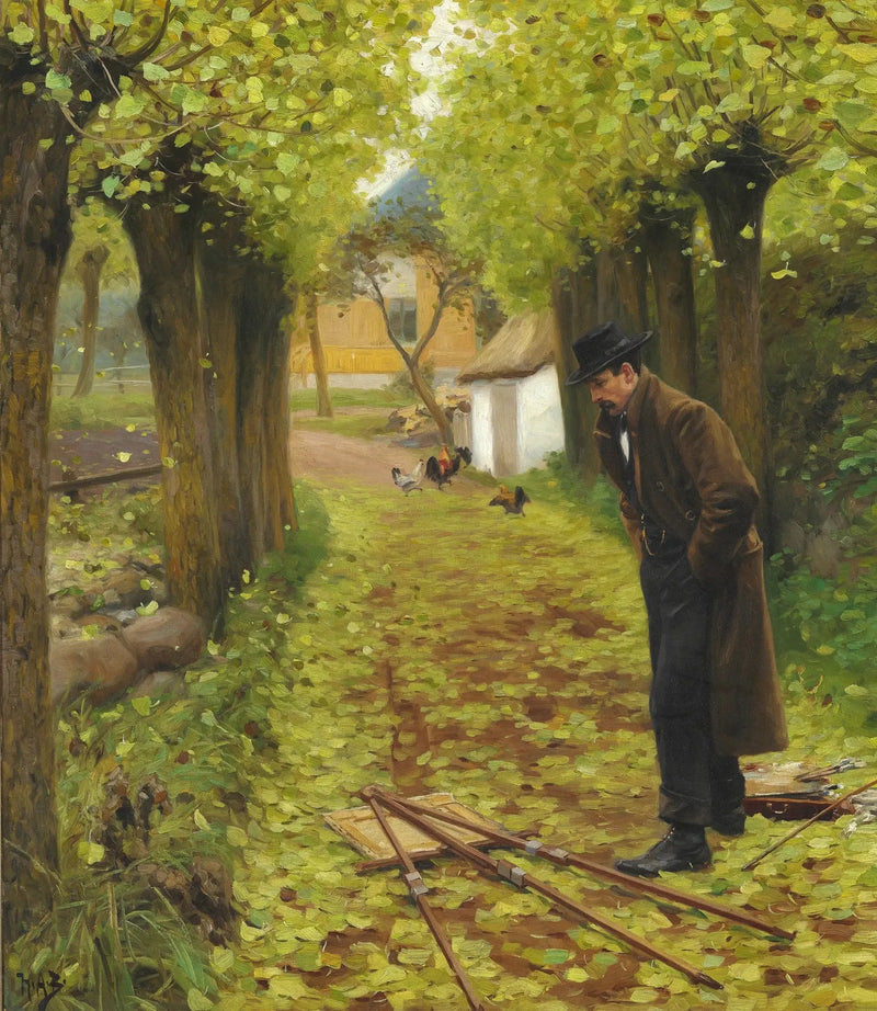 L. A. Ring przy swoim sztaludze upadł - H. A. Brendekilde