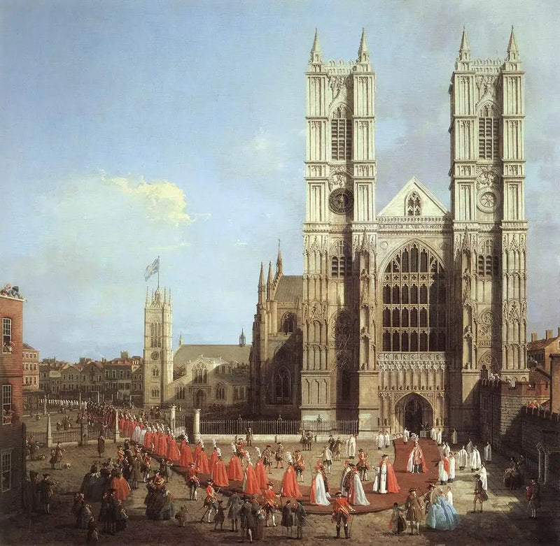 Opactwo Westminster z procesją Zakonu Bani - Canaletto