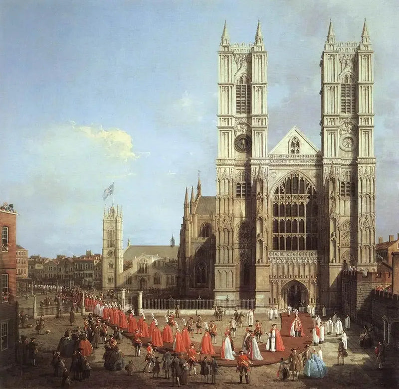 Opactwo Westminster z procesją Zakonu Bani - Canaletto