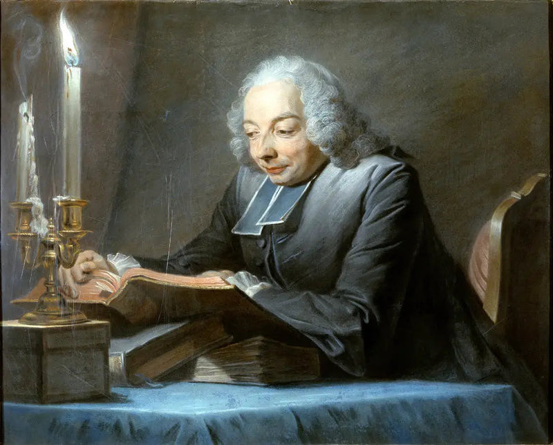 Abbé Jean-Jacques Huber czytający (1699 –1747) - Maurice-Quentin de La Tour