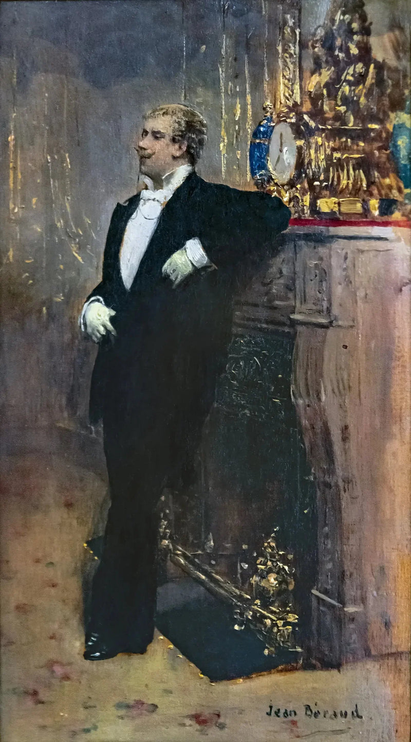 Starszy aktor Coquelin oparty o poręcz - Jean Béraud